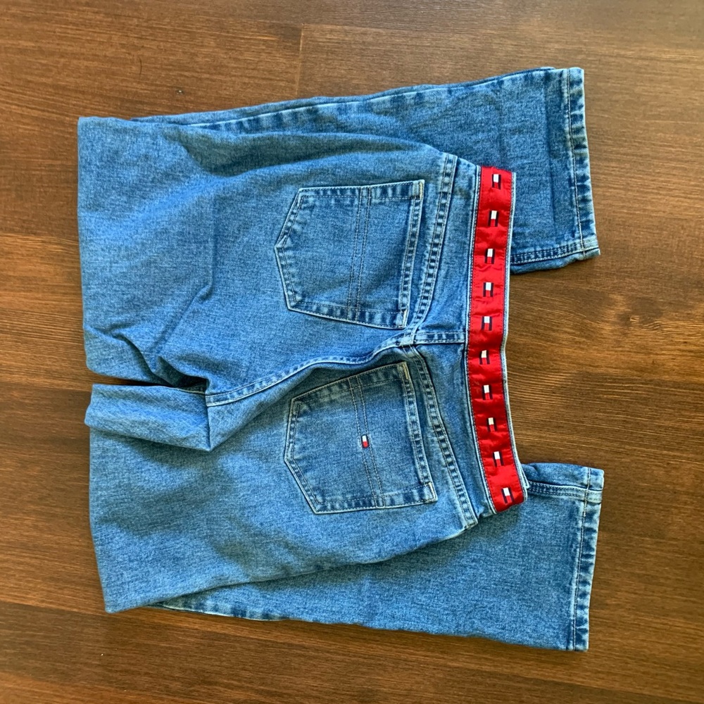 Tommy Hilfiger Red Waistband Logo Jeans 1990’s
